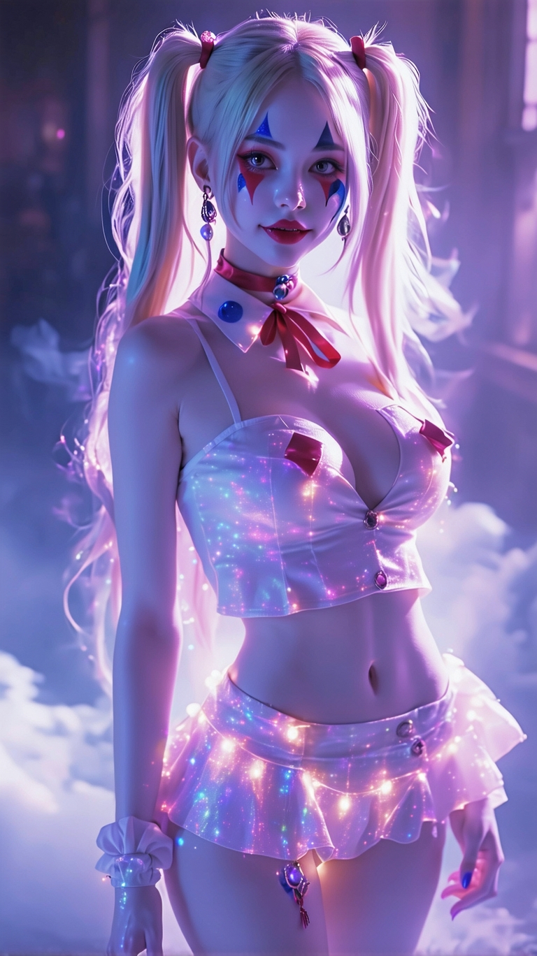 Dreamlike Harley Quinn: Ethereal Beauty & Manga Style
